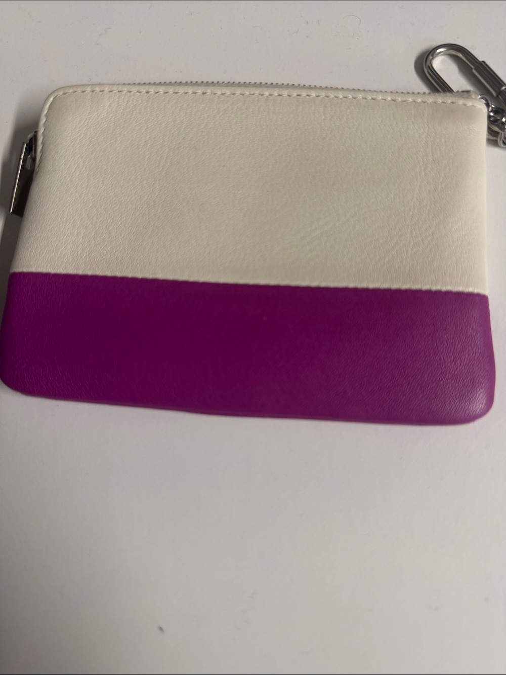Celine Two-Tone Leather Pouch in Cream & Purple - Picture 2 of 6